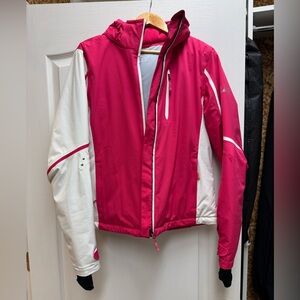 Vibrant Pink and White Women's Ski Jacket